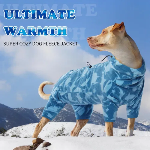 Vista 4 de ROZKITCH Abrigo térmico de invierno para perro, pijama de forro polar suave, resistente al viento, chaqueta cálida para clima frío, chaleco