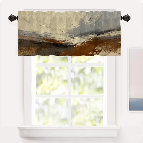 Vista 78 de Shrahala Cortinas de nivel de chakras con mandala beige para ventanas de cocina, paneles de cortina de ventana de mandala multicapa de poliéster