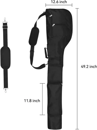 Vista 2 de Moreen - Bolsa de golf ligera, bolsa de golf pequeña plegable e impermeable para hombres/mujeres (negro)