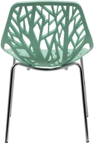 Vista 6 de LeisureMod Silla de comedor moderna de menta con patas cromadas
