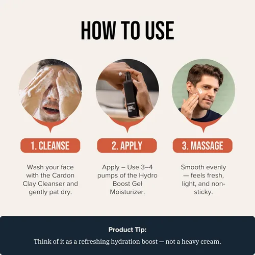 Vista 7 de Cardon Hidratante facial antienvejecimiento para hombres Loción facial coreana para el cuidado de la piel Gel Hydro Boost Extracto de cactus