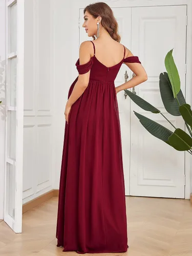 Vista 2 de Ever-Pretty Vestido de fiesta formal de maternidad con cuello en V y mangas cortas para mujer 20809