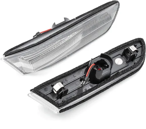 Vista 3 de 2 piezas de luces indicadoras laterales LED ámbar completas para Infiniti G35 coupé Skyline V35 2003-2007, lente transparente, lámpara de señal