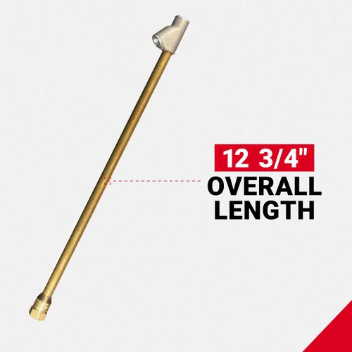 Vista 6 de Portabrocas de aire de doble cabeza con pie recto para medidor de presión de neumáticos, alcance extendido de 12", 1/4" FNPT, 150 PSI