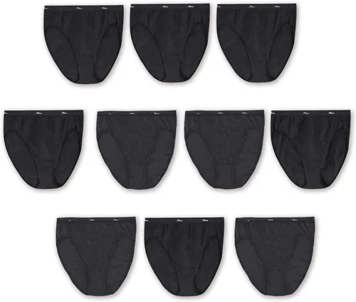 Vista 9 de Hanes Paquete de ropa interior para mujer, paquete de 10, bragas de mezcla de algodón de cobertura completa, ropa interior que absorbe la humedad