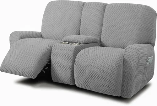 Vista 10 de ULTICOR Fundas de sofá reclinable de 8 piezas, fundas elásticas de jacquard para sofá reclinable de 3 cojines, fundas deslizables gruesas, suaves