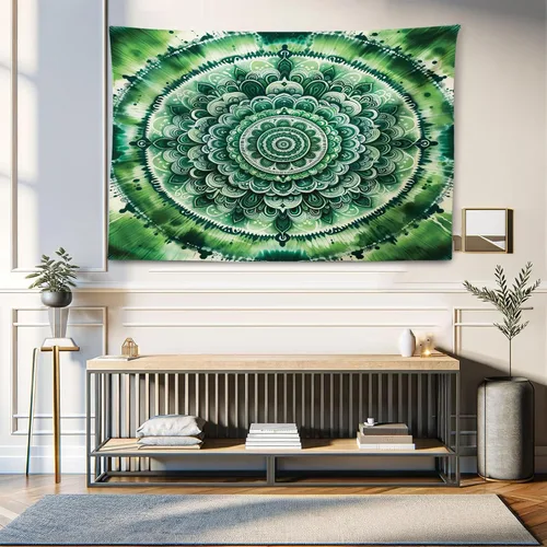 Vista 112 de Ambesonne Tapiz de hongos, atmósfera psicodélica, escena astral estrellada con motivos orientales trippy, decoración de tela para colgar en la pared