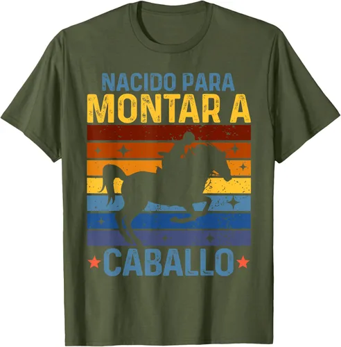 Vista 7 de Horse Rider Equestrian Riding Nacido Camiseta Para Montar A Caballo Negro