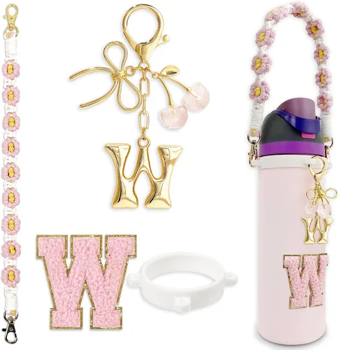 Vista 72 de Letter Handle Strap Accessories with Cute Initial Charm Compatible with Owala Water Bottle 24oz 32oz 40oz Owala Kids