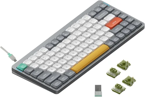 Vista 25 de NuPhy Air75 V2 Teclado mecánico portátil de 75% de bajo perfil, teclado inalámbrico, compatible con Bluetooth/2.4G/USB-C, teclados RGB Bluetooth