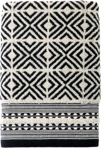 Vista 20 de SKL Home Amherst Medallion - Toalla de baño 100 % algodón, 600 GSM, suave y absorbente, reversible jacquard, negro