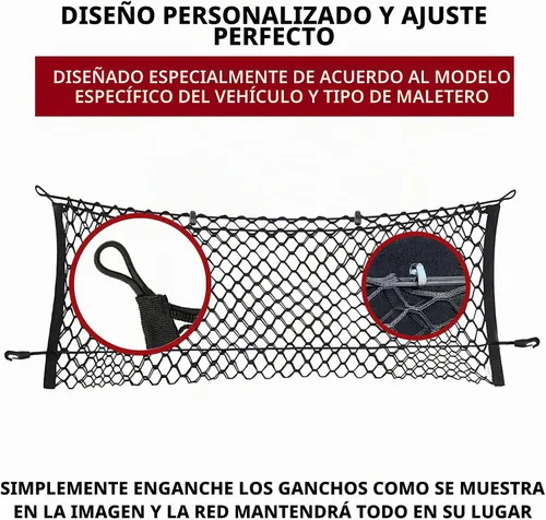 Vista 3 de Red de carga de malla para maletero estilo sobre para GMC Terrain 2018-2025 – Accesorios de coche – Organizadores de maletero y almacenamiento