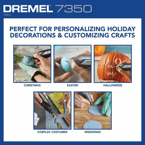 Vista 6 de Dremel 7350 Kit de herramientas rotativas inalámbricas de 4 V con 5 accesorios y batería recargable USB-C, velocidad única para tallar, grabar