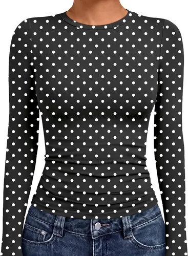 Vista 32 de AUTOMET - Camisetas ombligueras de manga larga para mujer, básicas, de compresión, para salir, otoño, ropa de moda del año 2000 Blanco