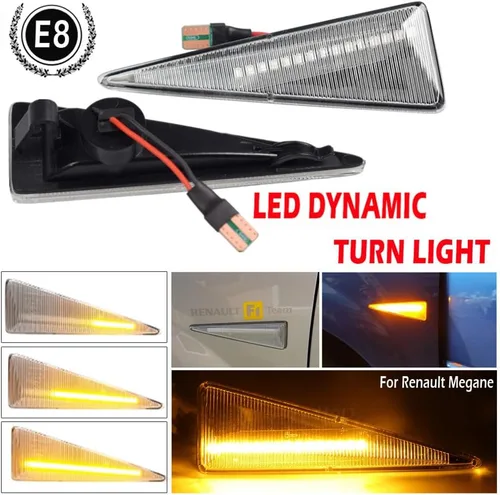 Vista 4 de Lámpara de señal de giro LED delantera para guardabarros lateral, compatible con Renault Megane MK2 CC Espace MK4 Scenic MK2 Wind Avantime Thalia 2