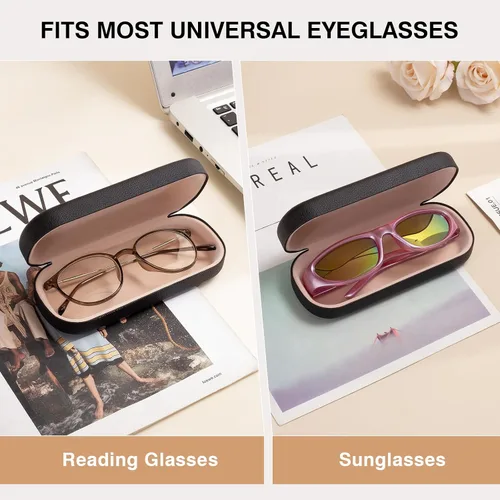 Vista 3 de Marvolia Estuche para gafas de sol, funda rígida grande de piel sintética para gafas de sol