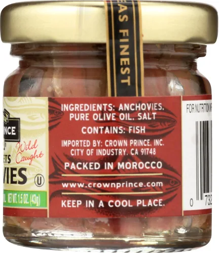 Vista 2 de Crown Prince - Anchoas planas en aceite 36 x 1.5 oz