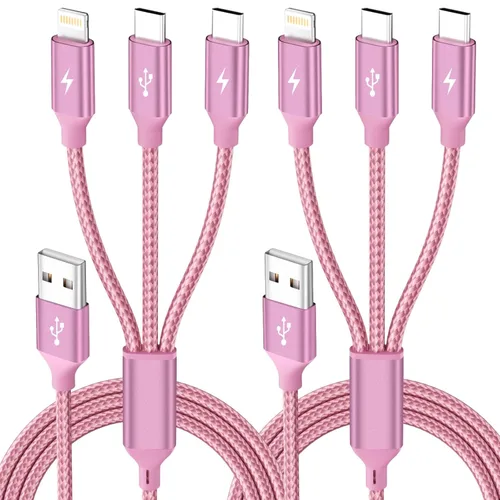 Vista 11 de Cable de carga múltiple, cable de carga 3 en 1 para múltiples dispositivos, cable USB universal con tipo C/IP/micro USB para iPhone