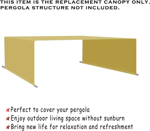 Vista 3 de Fundas de pérgola impermeables Alion Home – Toldo de repuesto para pérgola – Toldo de repuesto universal para pérgola Arena