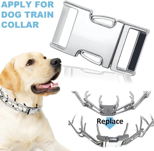 Vista 4 de Dog Collar Buckle, Fastener Stainless Steel Buckle for Small Medium Large Dogs Collar Steel Chrome Plated