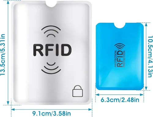 Vista 2 de Prasacco Juego de 24 fundas de bloqueo RFID para tarjetas de crédito, protector de tarjeta de identidad, antirrobo, protectores de pasaporte
