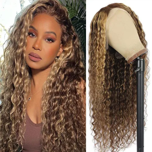 Vista 17 de Pinketer 99j - Pelucas de cabello humano con encaje frontal transparente, onda profunda burdeos, 13x4, pelucas mojadas y onduladas para mujeres