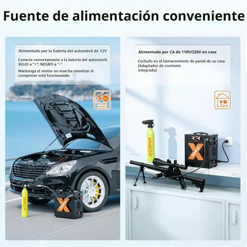 Vista 4 de SMACO Compresor de Aire PCP 4500Psi/30Mpa Compresor de Aire de Alta Presión Compresor de Tanque para Paintball y Buceo Estación de Llenado de Bomba