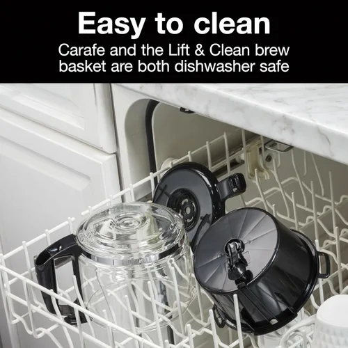 Vista 3 de Proctor Silex Cafetera de 10 tazas, funciona con enchufes inteligentes que son compatibles con Alexa, pausa y servicio automático, color negro