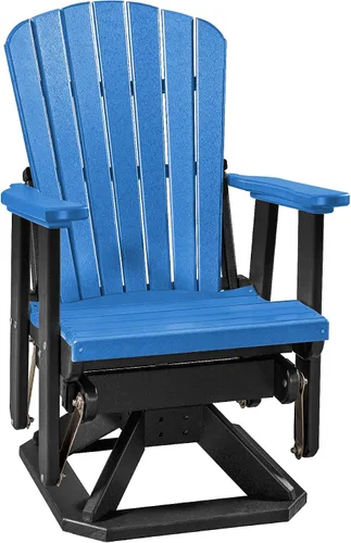 Vista 17 de DutchCrafters Slat Fan Back Poly Adirondack Swivel Glider Outdoor Patio Chair (Black)
