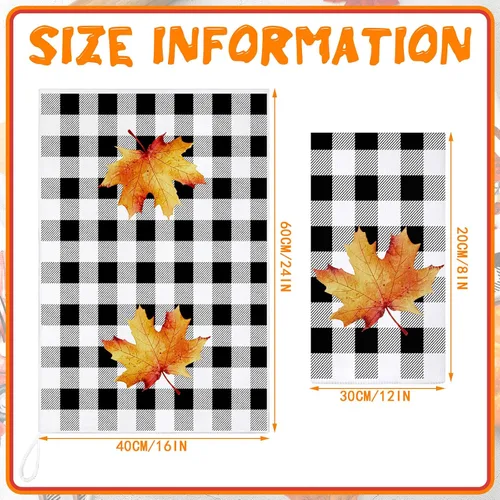Vista 4 de Sratte 4 piezas de toallas de cocina de Acción de Gracias, toallas de mano de otoño 16 x 24 pulgadas, paño de cocina de calabaza, gnomo de otoño