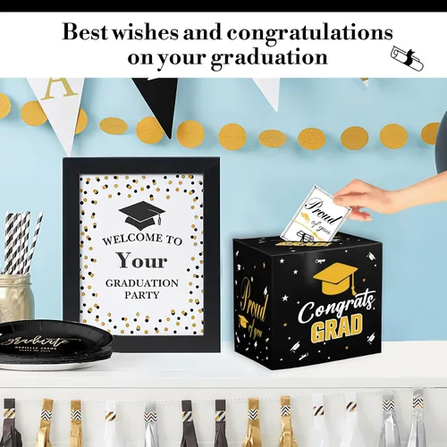 Vista 5 de Caja de tarjetas de graduación, decoraciones de fiesta de graduación 2026, cajas de tarjetas para graduación 2026, soporte para caja de graduación