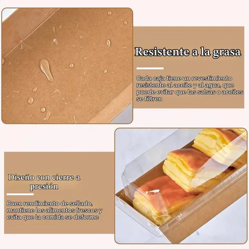 Vista 4 de ZORRITA - Paquete de 50 cajas de papel para embutidos de 7.5 x 3.3 pulgadas con tapas transparentes