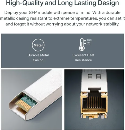 Vista 3 de Omada 1.25GBase-T SFP al módulo RJ45, compatible universal (SM331T)