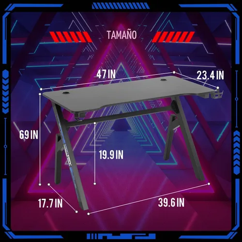 Vista 3 de FDW Escritorio para computadora, escritorio para videojuegos, mesa de computadora para estudiantes, escritorio de oficina, mesa de estación