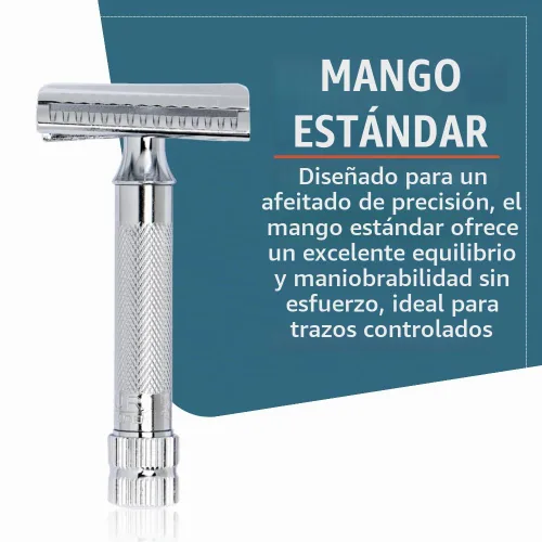 Vista 6 de Rasuradora de seguridad Merkur-razor 37c, cromado con barra inclinada
