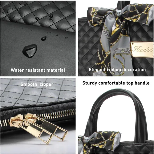 Vista 2 de Bolso para portátil de 15.6 pulgadas para mujer - Bolso para computador con funda para laptop, bandolera delgada para trabajo y viajes, de cuero PU