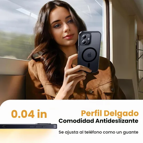 Vista 6 de Funda magnética 3 en 1 para iPhone 16 Plus con 1 protector de pantalla + 1 protector de lente de cámara