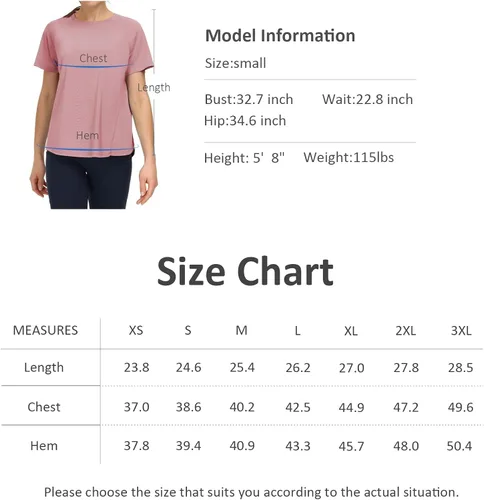 Vista 7 de THE GYM PEOPLE Camisetas de entrenamiento de manga corta para mujer, camisetas de yoga transpirables con aberturas laterales