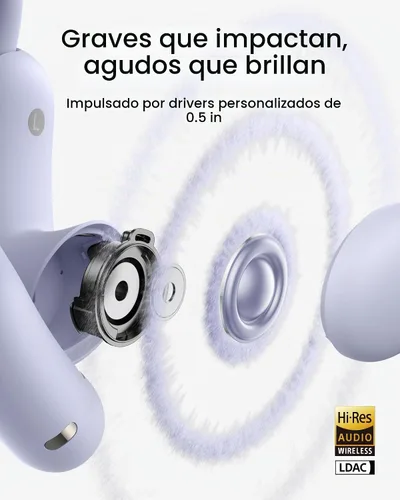 Vista 6 de Soundcore AeroFit 2 Pro by Anker - Auriculares abiertos con cancelación de Púrpura