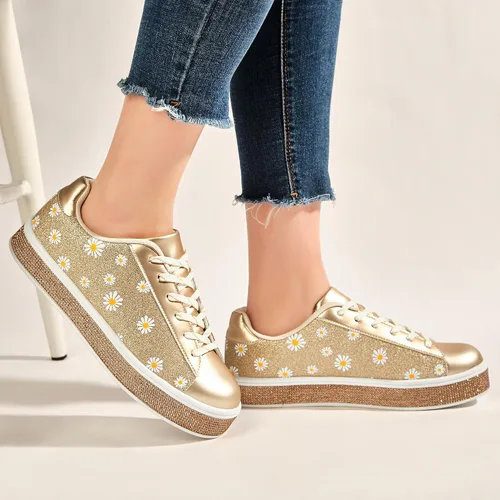 Vista 6 de UUBARIS Zapatillas de tenis con purpurina para mujer, color neón, elegantes, brillantes, con diamantes de imitación, para boda, novia, zapatos