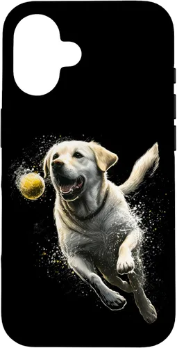 Vista 32 de Yellow Labrador Retriever Chasing a Ball Labrador Retriever Case for iPhone 17