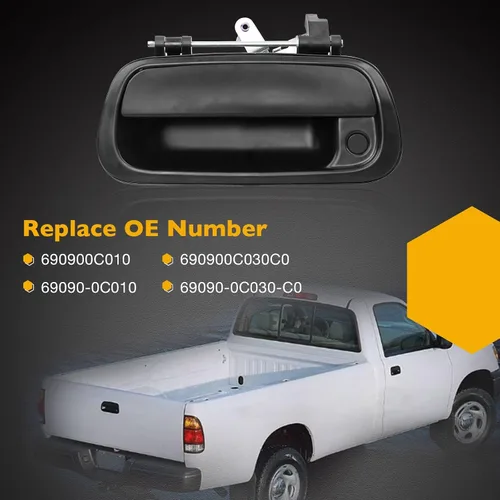 Vista 7 de Gledewen Manija para Portón Trasero y Cerradura con Llave para 2000-2006 Toyota Tundra Reemplaza# 69090-0C010 69090-0C030-C0