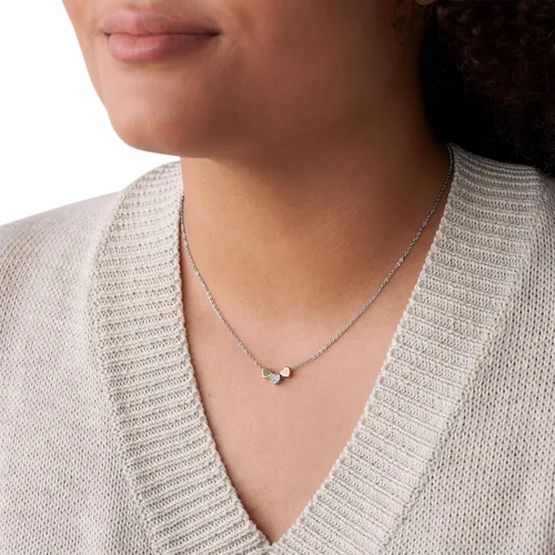 Vista 3 de Collar de cadena con diseño de corazón fósil