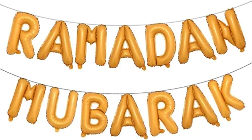 Vista 10 de Globos de papel de aluminio Eid Mubarak de 16 pulgadas de oro rosa, suministros de decoración de Ramadán, globos EID dorados para globos musulmanes