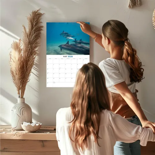 Vista 340 de Calendario de grises africanos 2025 2026 – Planificador mensual de pared de aves africanas – 12 x 18 pulgadas (abierto), calendario de pared