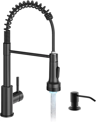 Vista 12 de GIMILI Grifo de agua potable negro y dorado 3 en 1 estilo comercial desplegable con filtro de una sola manija para sistema de filtración de agua