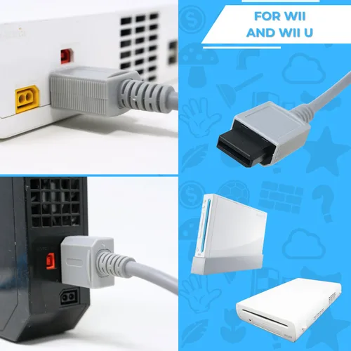 Vista 3 de Old Skool Cable AV Componente Wii Compatible con Nintendo Wii y Wii U a HDTV Para Wii U, Wii, cable de audio/vídeo