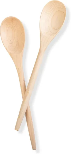 Vista 13 de 2PSC Cucharas de cocina de madera, cuchara de madera de 14 pulgadas para cocinar, mezclar ensalada o sopa, utensilios de cocina antiadherentes