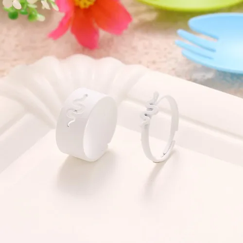 Vista 2 de TikTok - Anillo de serpiente con diseño de rompecabezas diseño de serpiente ajustable rosa promesa abierta anillos de compromiso para mujeres y niñas