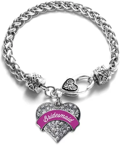 Vista 86 de Inspired Silver - Pulsera de plata con dije de corazón pavé con joyas de circonita cúbica